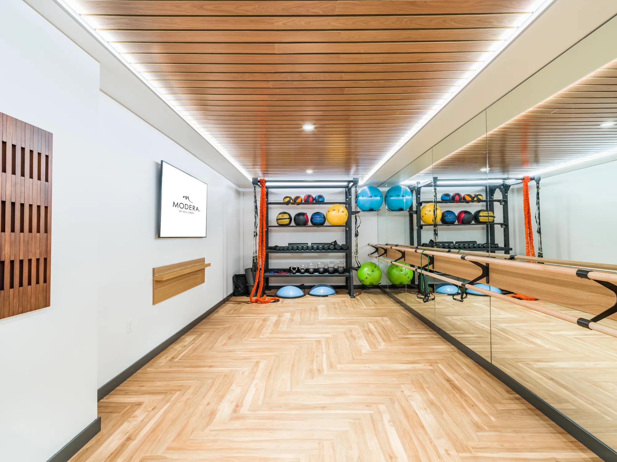 yoga and pilates studio at modera northgate