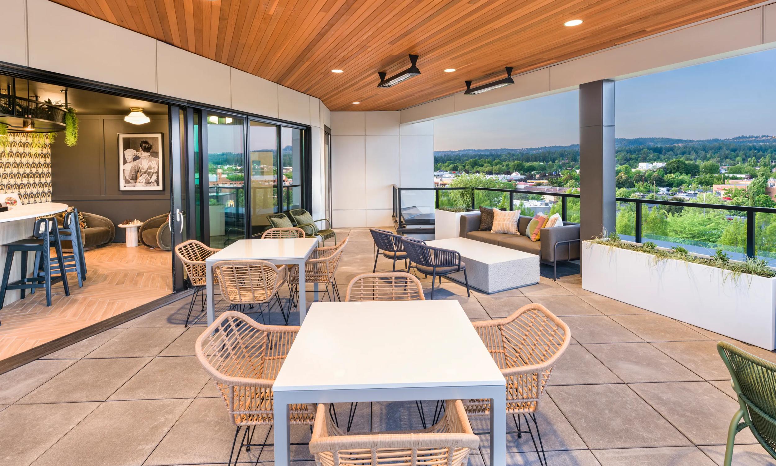 modera beaverton apartments in beaverton or near portland rooftop lounge and patio