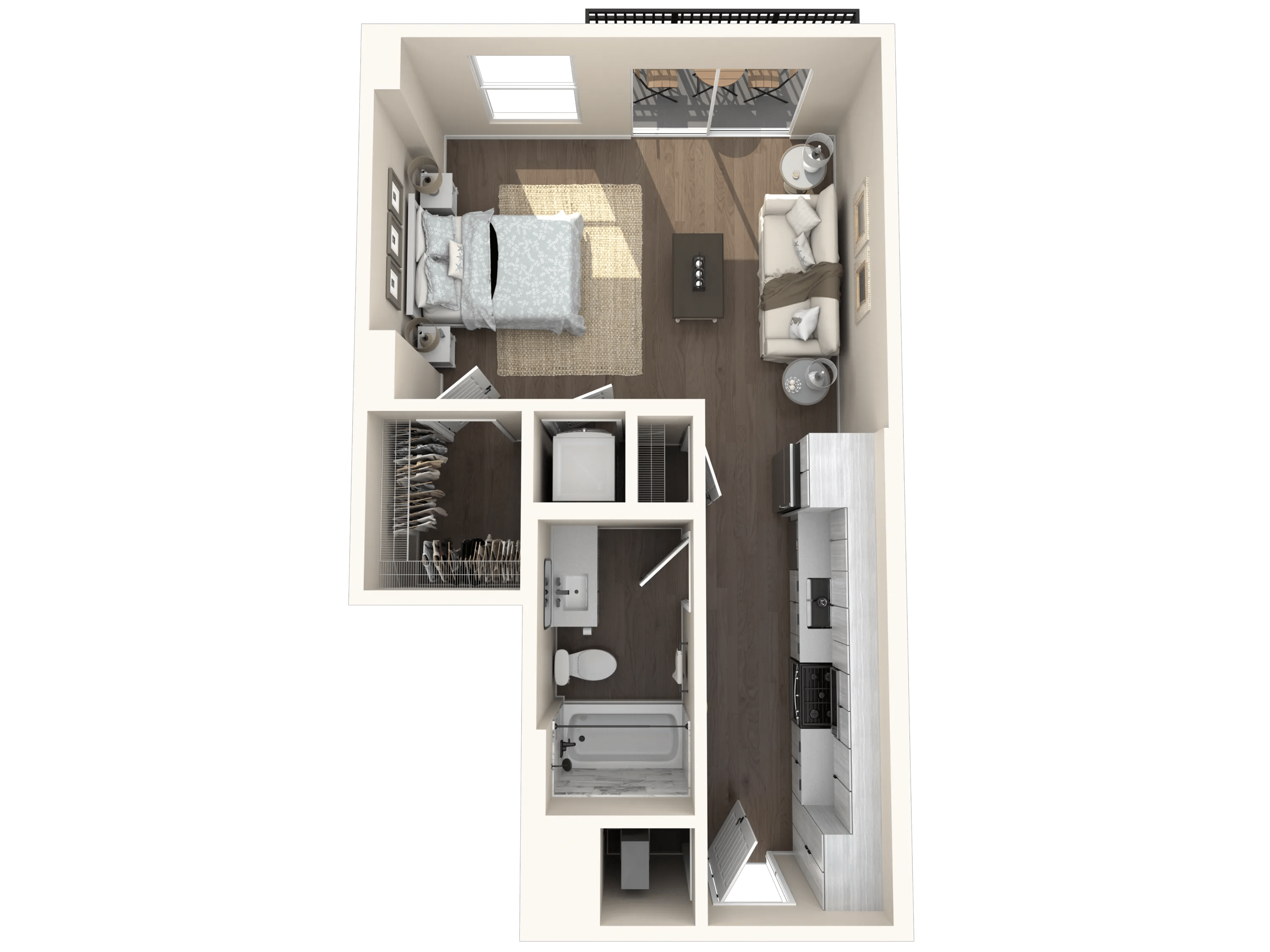 553 square foot studio one bath apartment floor plan image