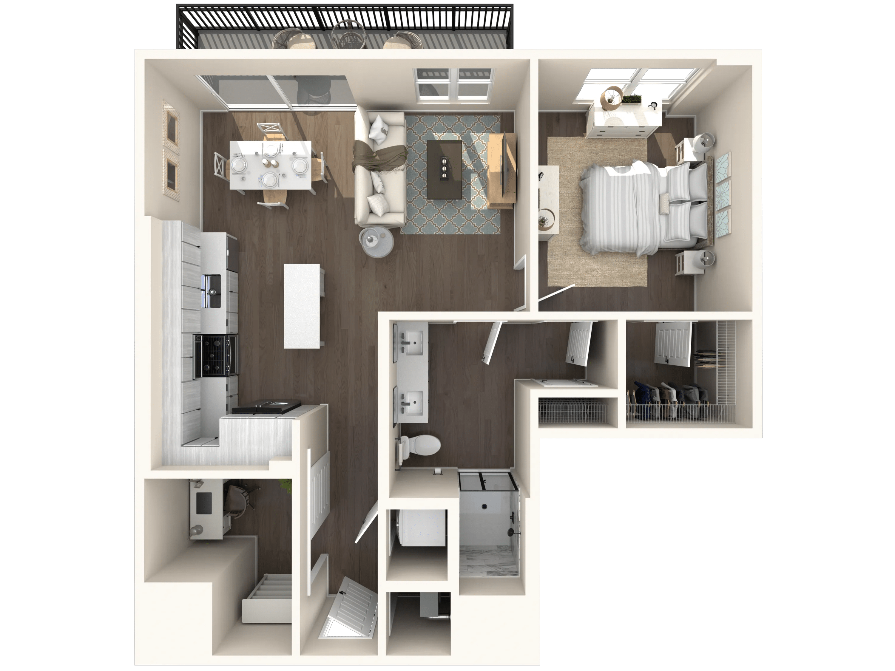 950 square foot one bedroom one bath apartment floor plan image