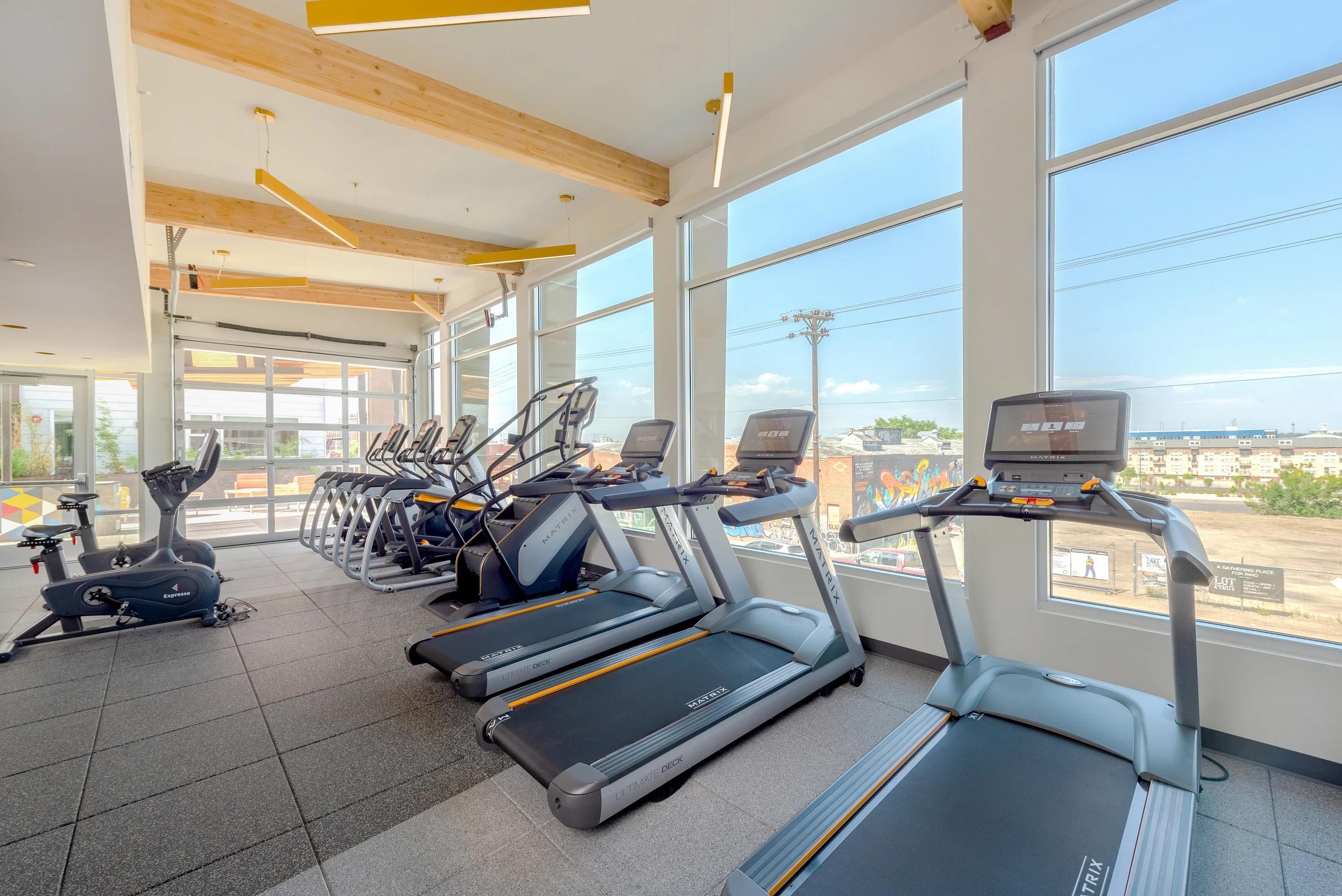 Club-quality fitness studio with the latest in cardio and strength equipment modera river north