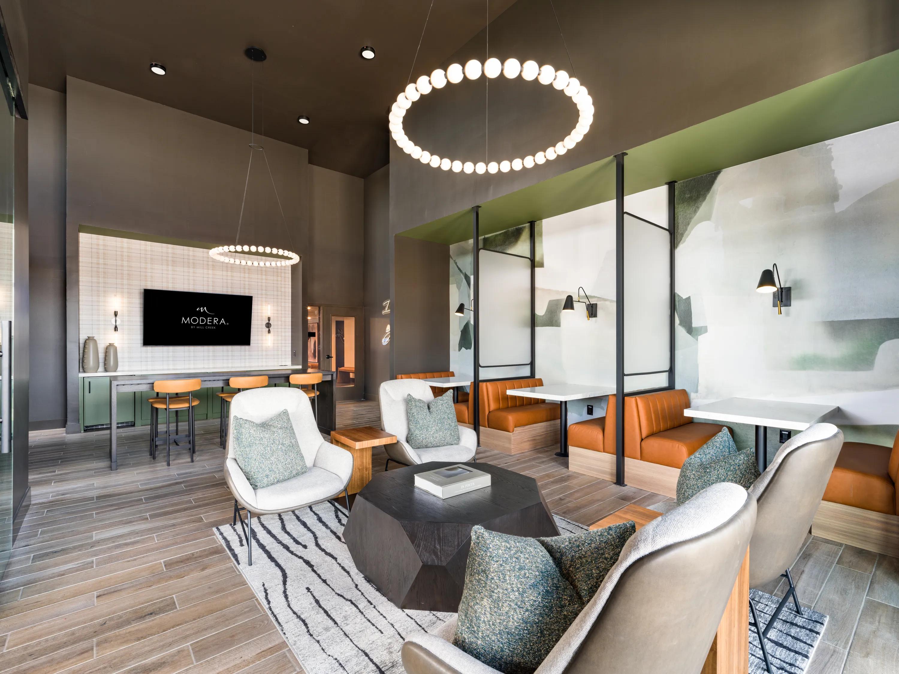 resident lounge with modern seating modera chandler apartment homes for rent chandler az